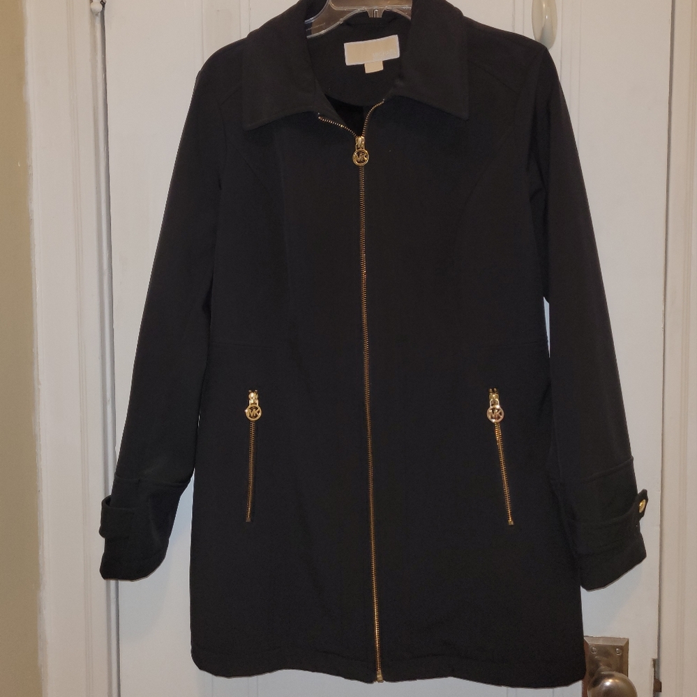 Michael Kors lined raincoat size M black